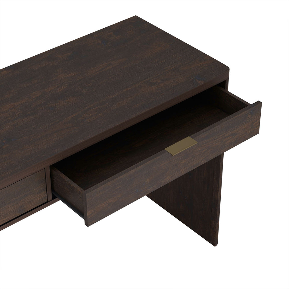 Evelyn 60" Writing Desk in Brown (2-Drawer)
