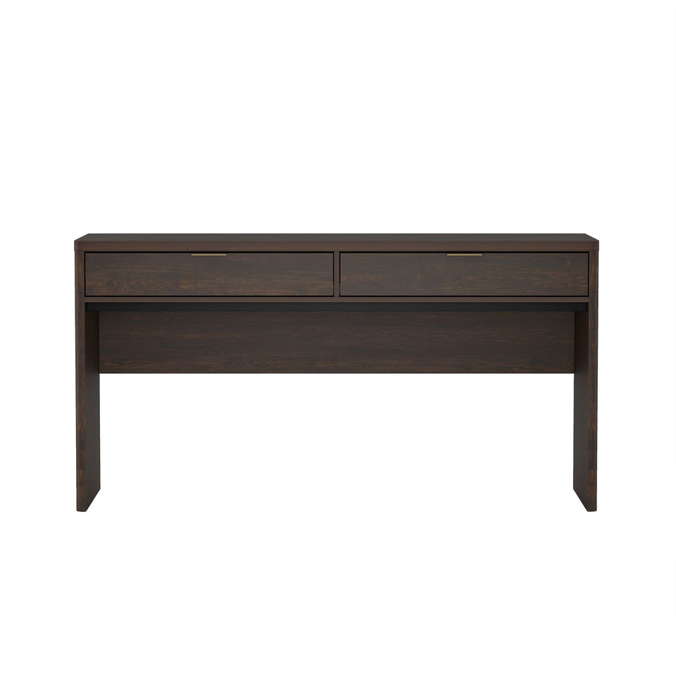 Evelyn 60" Writing Desk in Brown (2-Drawer)