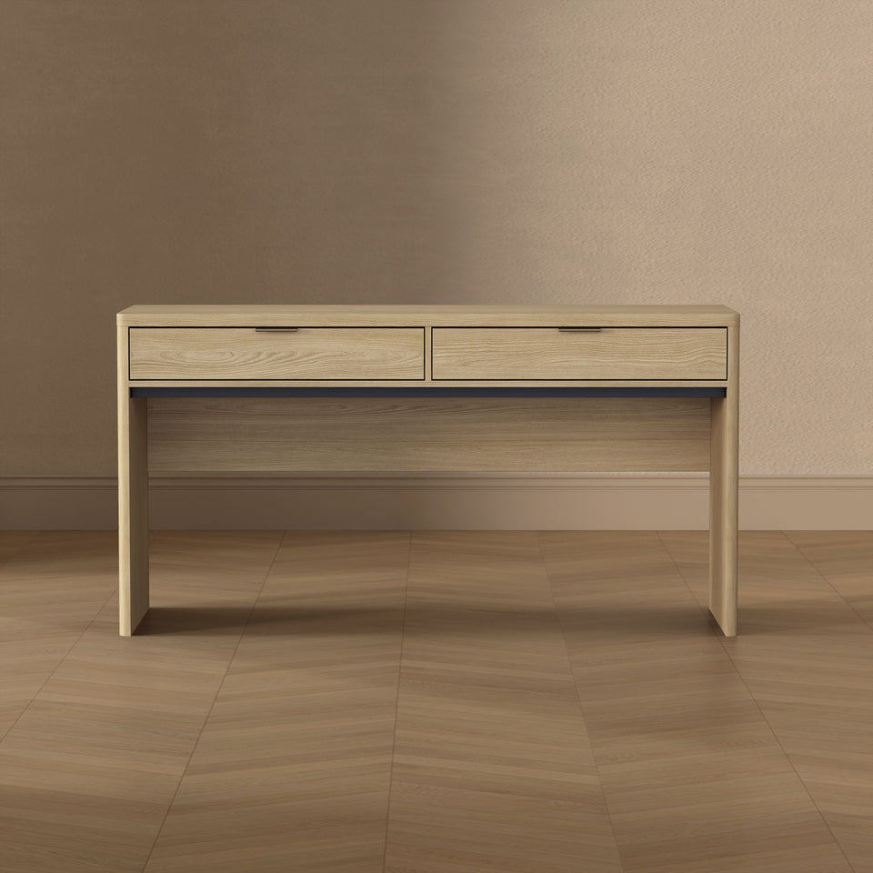 Evelyn 60" Writing Desk in Brown (2-Drawer) in NA - lifestyle   front