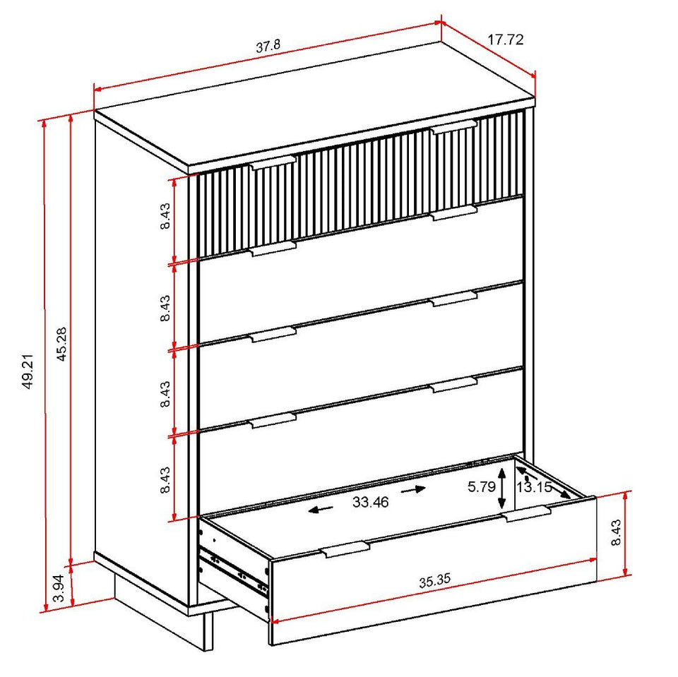 Granville 38" Chest (5-Drawer)
