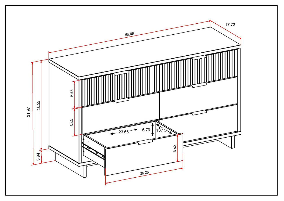 Granville 55" Dresser (6-Drawer)