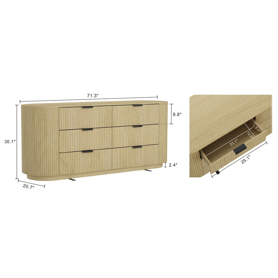 Olivia 71" Dresser (6-Drawer)