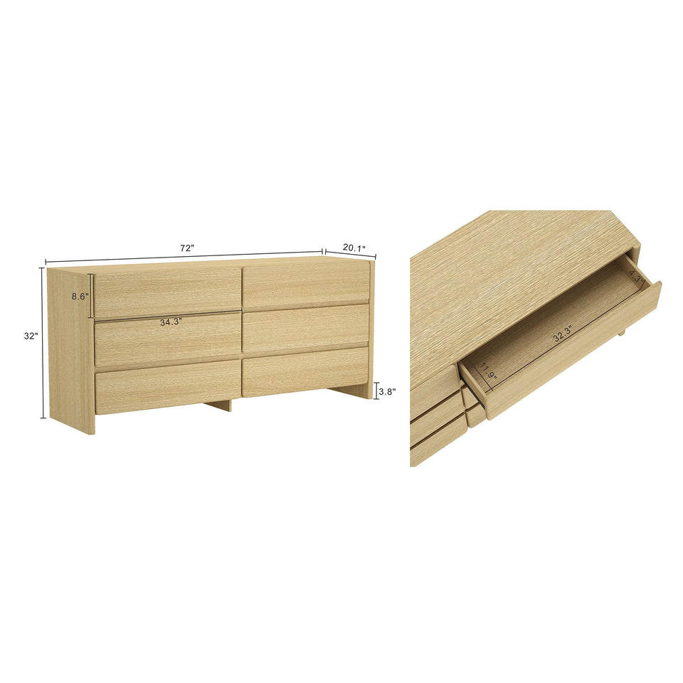 Linda 72" Dresser (6-Drawer)
