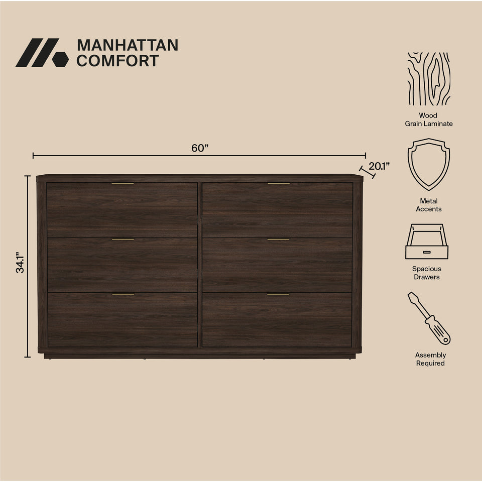 Evelyn 60" Dresser (6-Drawer)