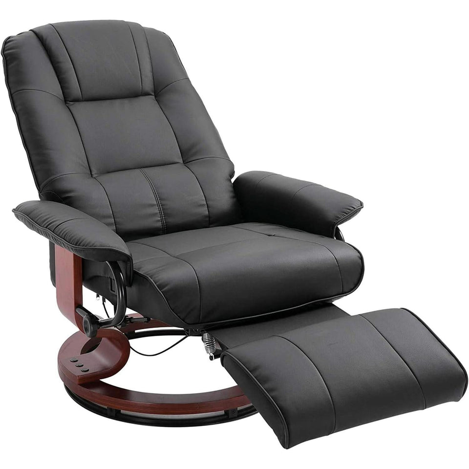 Manual Recliner Chair With Footrest And Swivel Base