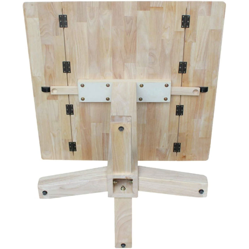 Square Dual Drop Leaf Dining Table With Butcher Block Top
