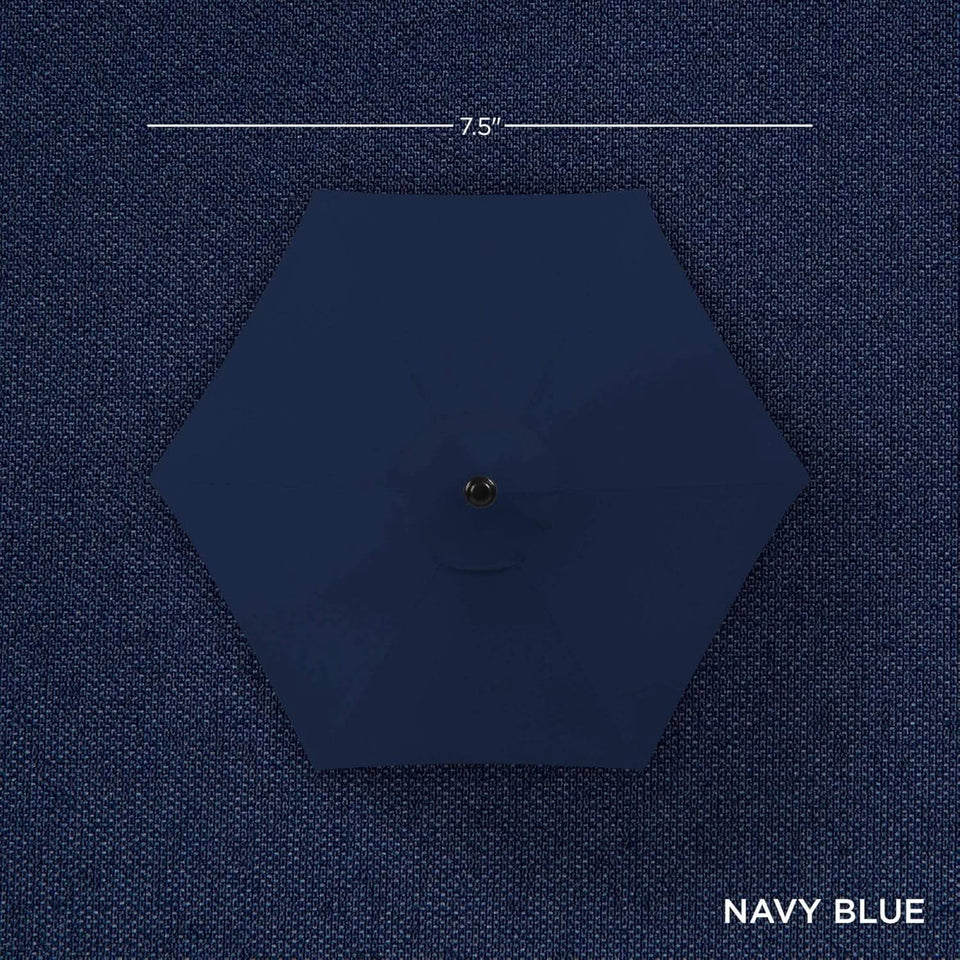 7.5ft Navy Patio Umbrella Tilt Crank Steel Pole Outdoor