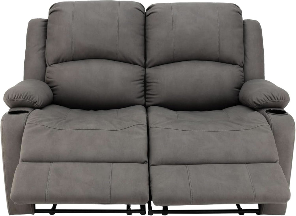 58 Inch Wall Hugger Double Recliner RV Theater Seats Slate