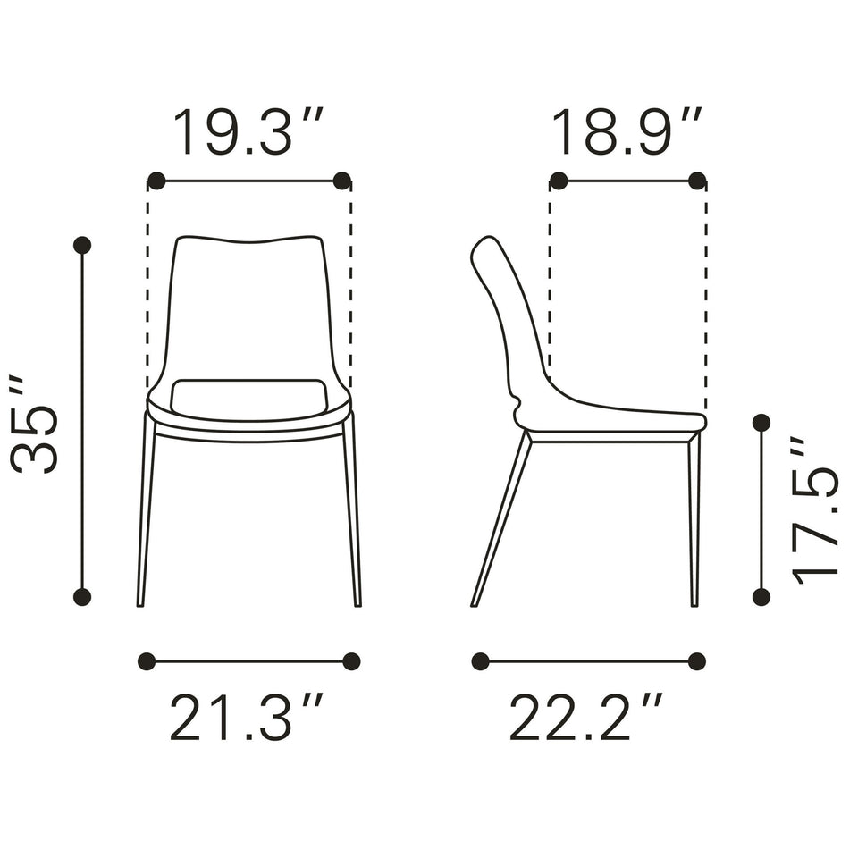 Ace Dining Chair (Set of 2) Brown & Walnut