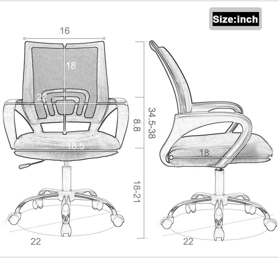 Green Ergonomic Mesh Office Chair With Lumbar Support