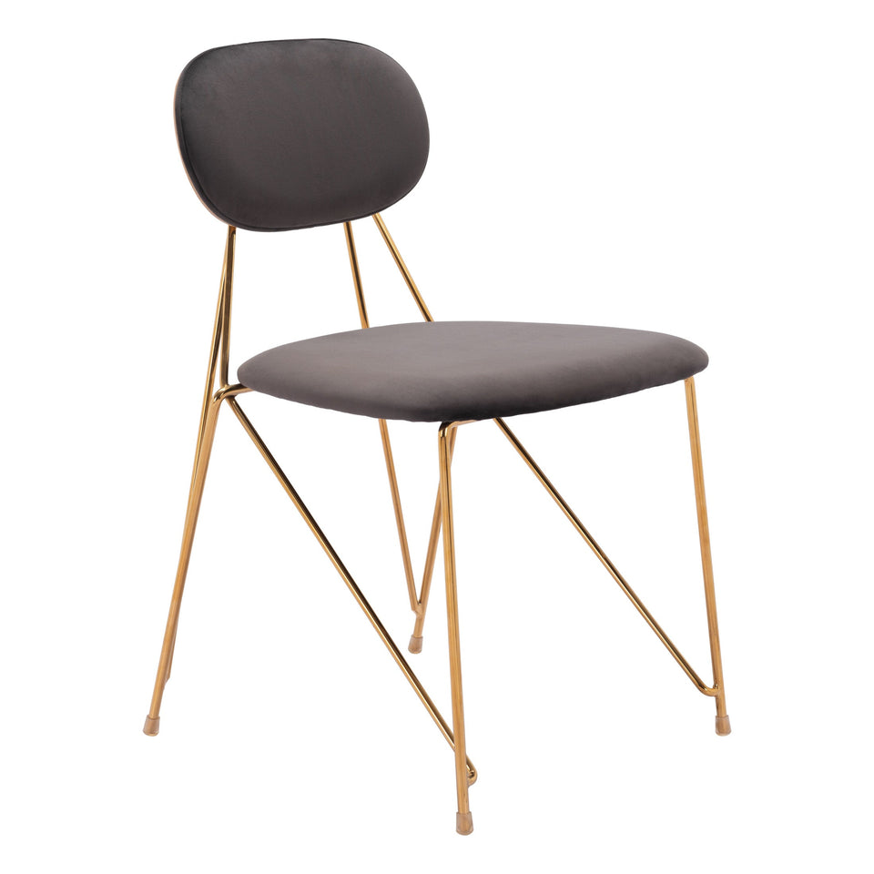 Georges Dining Chair (Set of 2) Gray & Gold