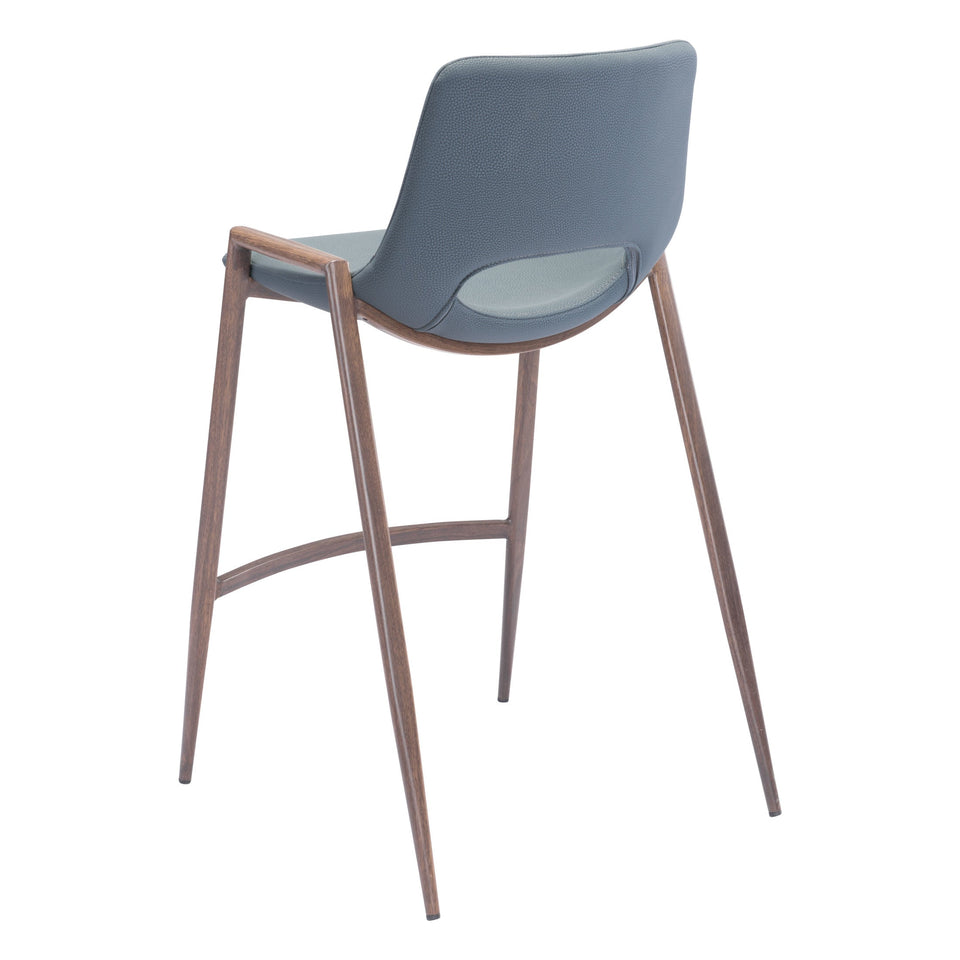 Desi Counter Stool (Set of 2) Azure Gray & Walnut