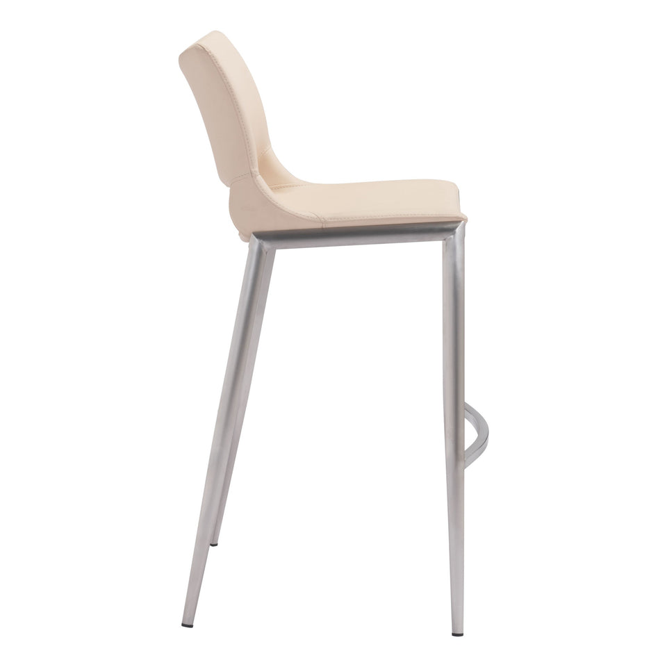 Ace Barstool (Set of 2) Light Pink & Silver