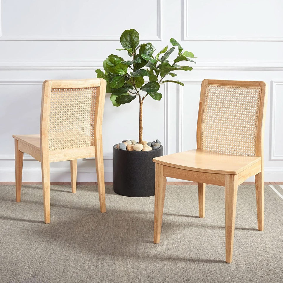 Natural Rattan Dining Chair Set Of 2 For Home Dining Room