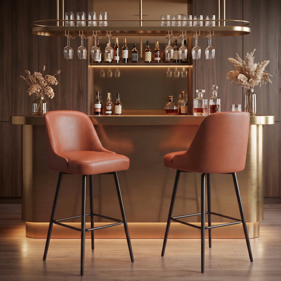 Keppel Swivel Barstool Brown