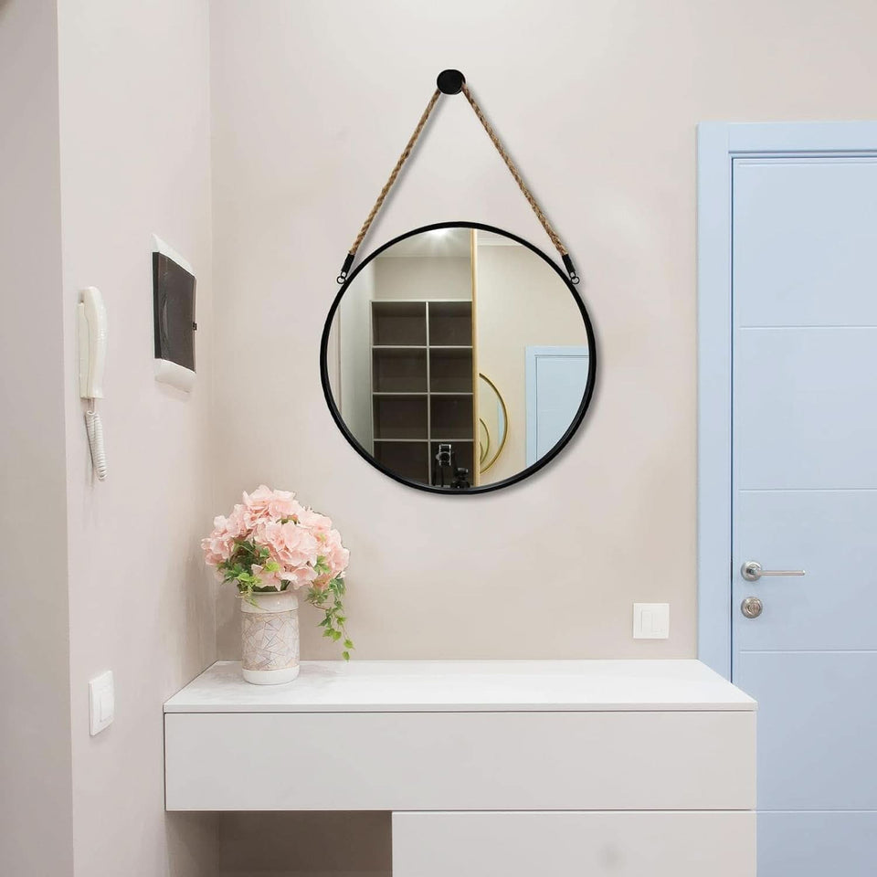20 Inch Round Hanging Mirror Wall Mounted Classic