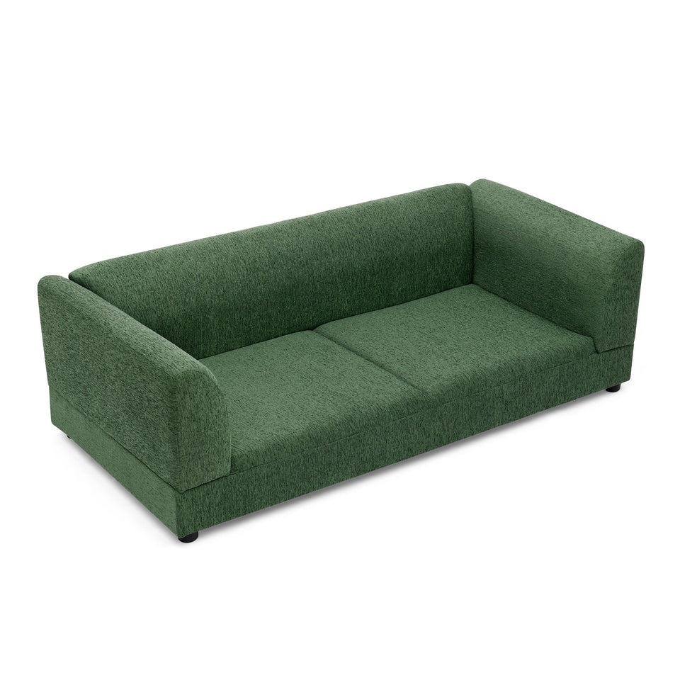 Oversized Pet Sofa for Medium & Large Dogs with Linen Upholstery - Olive Green