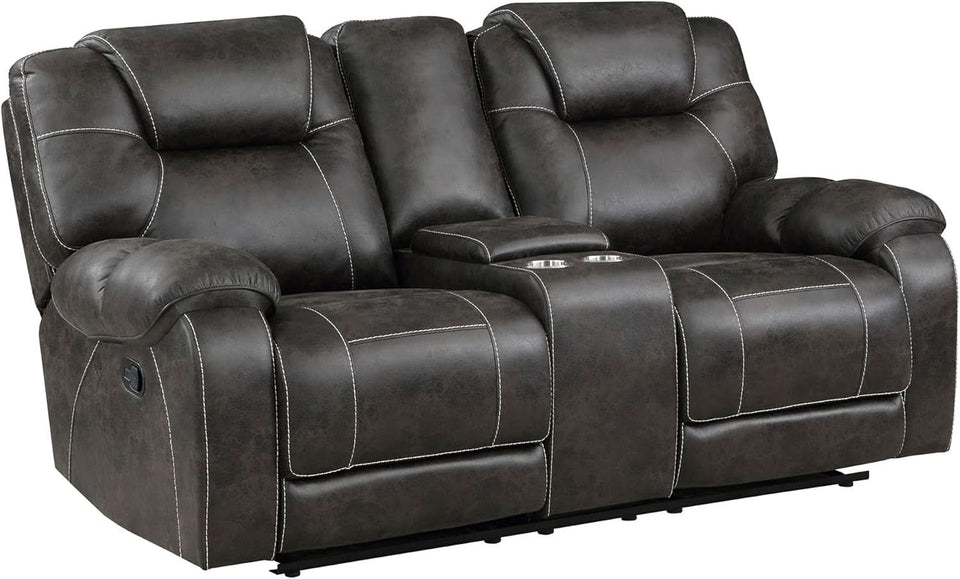 Recife 2-Piece Reclining Living Room Sofa Set Chocolate