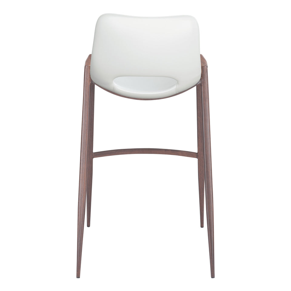 Desi Barstool (Set of 2) White & Walnut