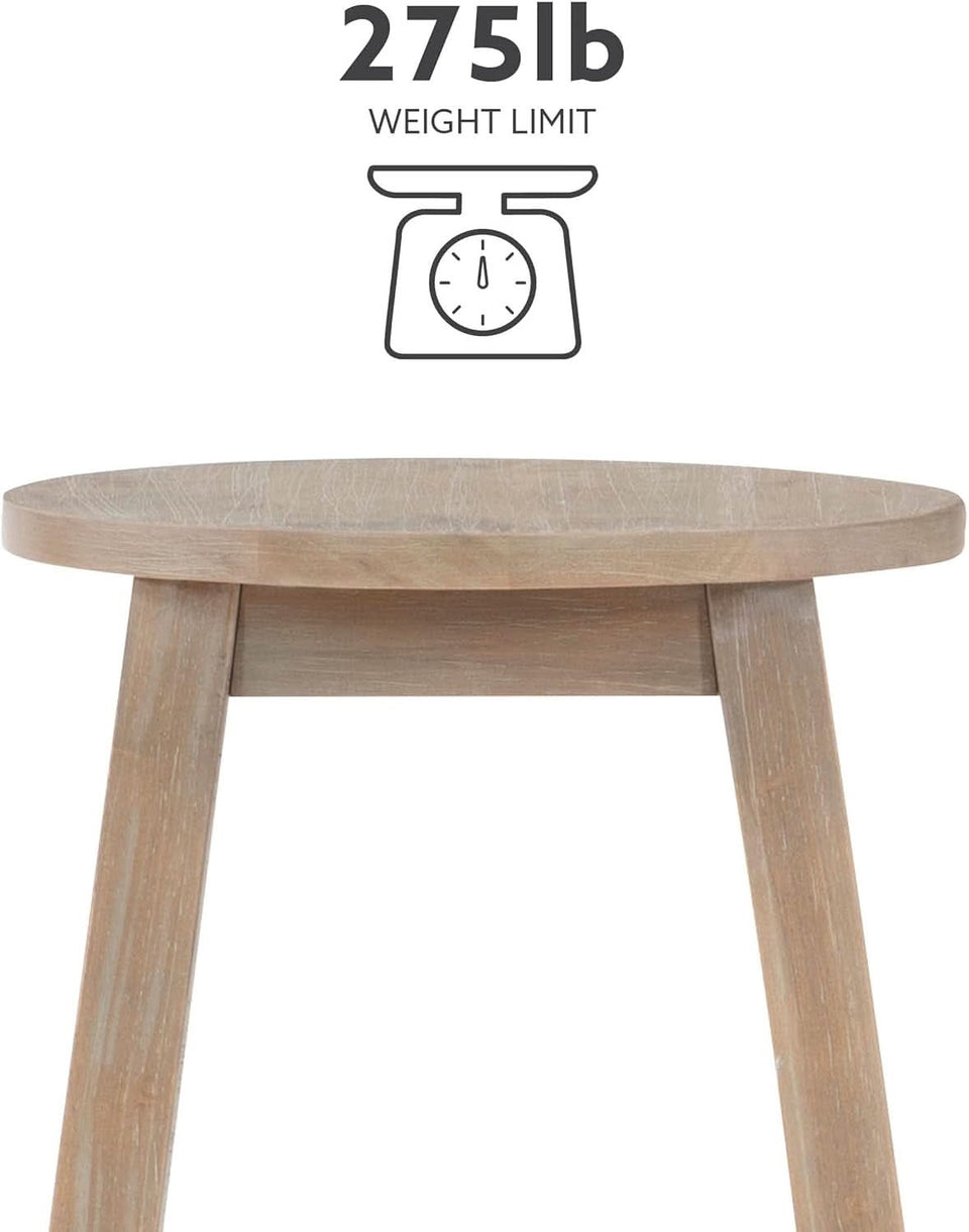 Zeke Grey Wash 24 Inch Counter Stool Round Seat Modern