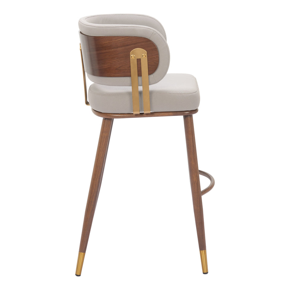 Brew Barstool Beige & Walnut