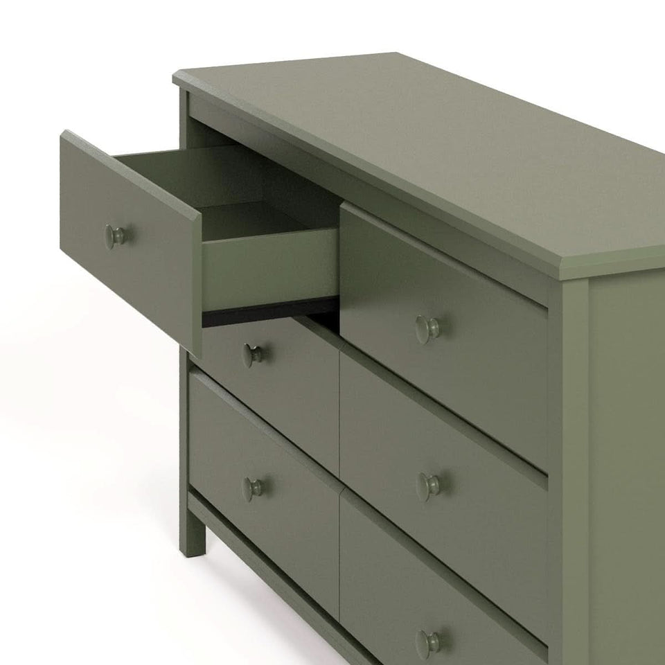 Olive Six Drawer Dresser Greenguard Gold Certified Nursery