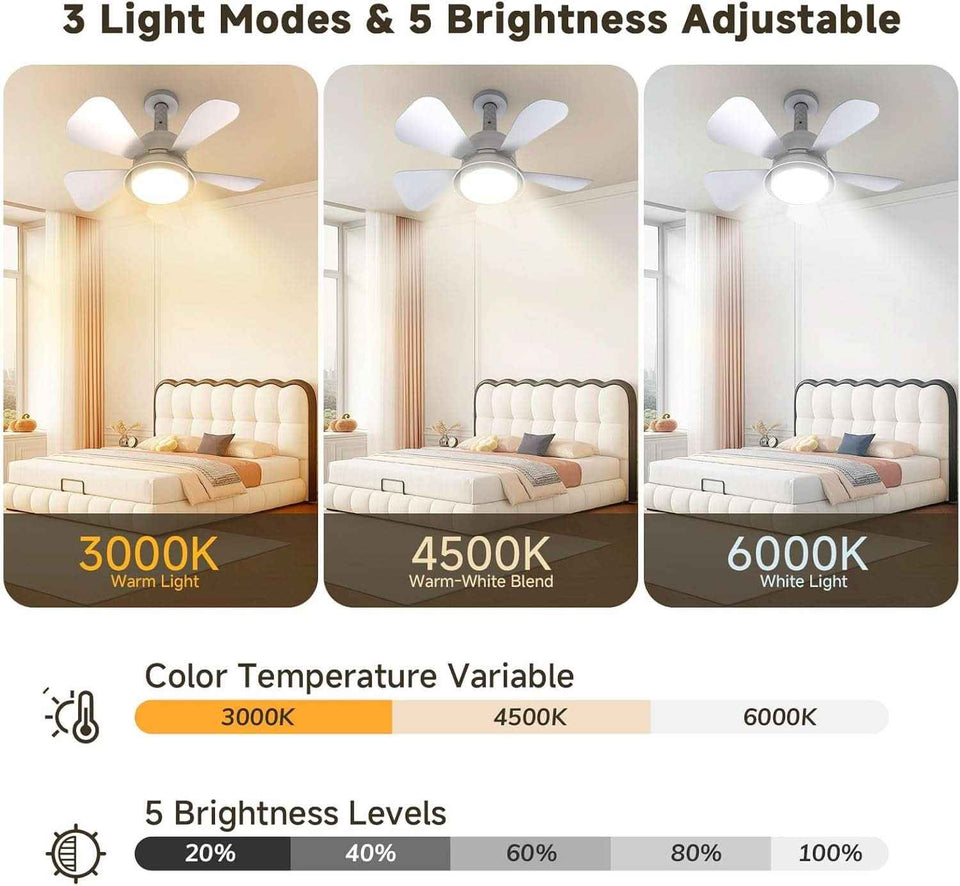 Ceiling Fan With Lights Remote Dimmable LED 3000K 6000K