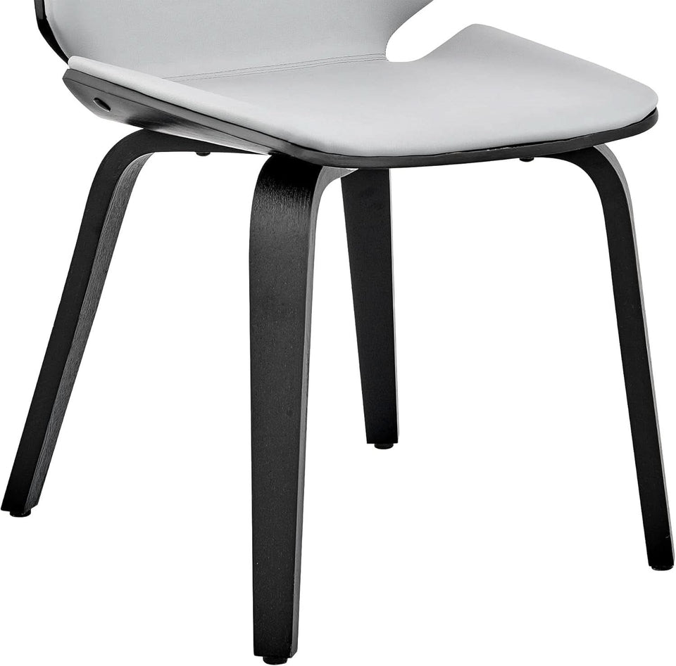 Gray Faux Leather Accent Dining Chair For Kitchen Table