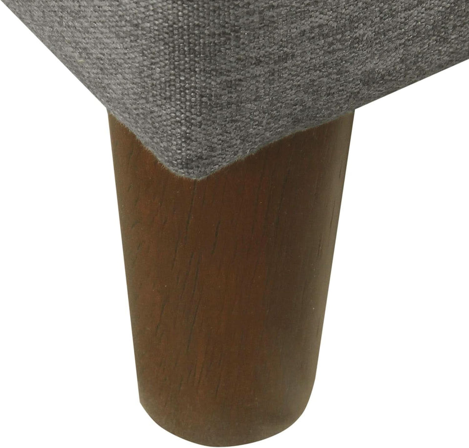 24 Inch Gray Fabric Hidden Storage Ottoman With Hinged Lid