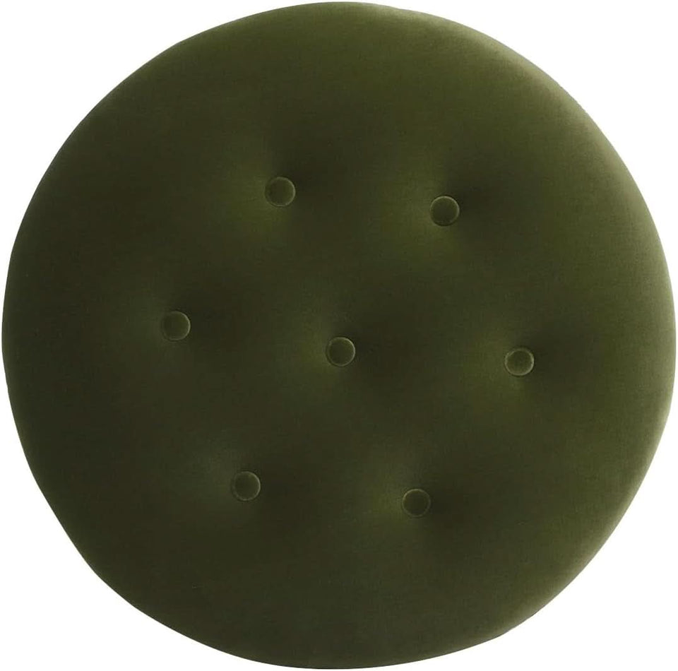 24 Inch Round PremiumQualityTextured Woven Upholstered Ottoman