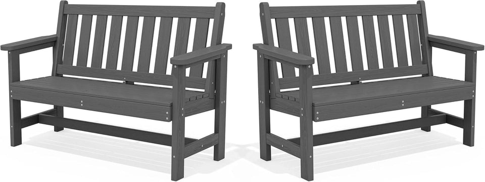 Weatherproof Two-Person Outdoor Bench With High Weight Capacity