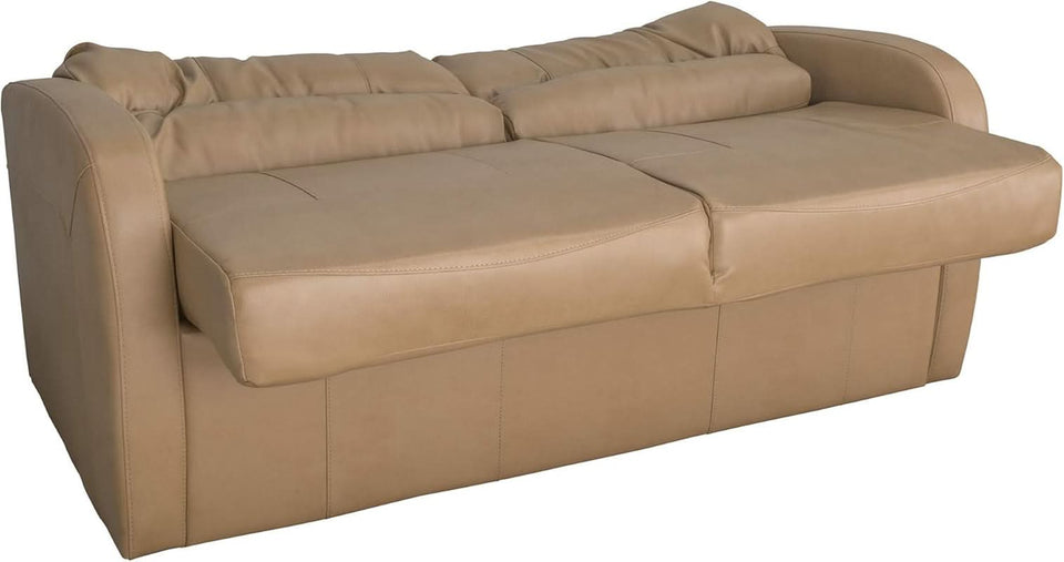65 Inch Jack Knife RV Sleeper Sofa Toffee Leather PUPro Plus