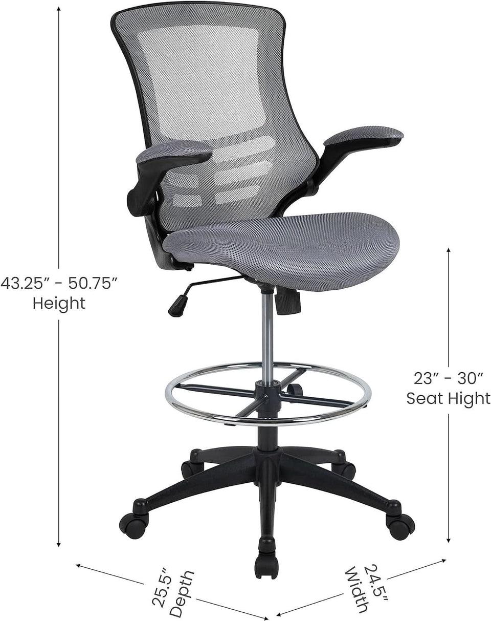 Kelista Mid Back Swivel Office Chair With Height Adjustable Dark Gray Mesh