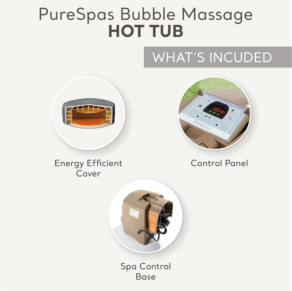 6 Person Inflatable Hot Tub With 140 Bubble Jets Spa