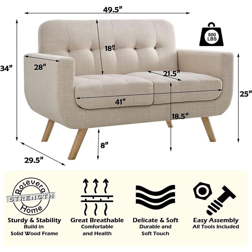 Beige Accent Armchair For Living Room Modern Design