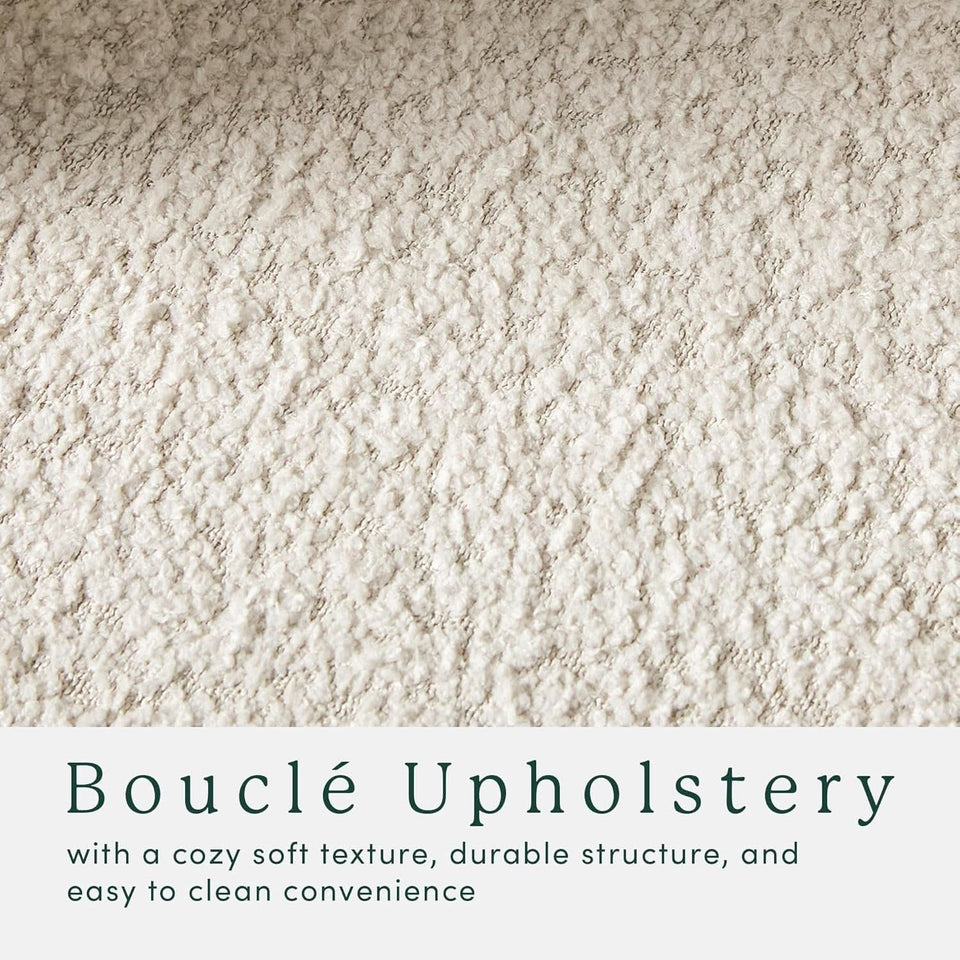 Contemporary Large Ivory Storage Ottoman With Legs