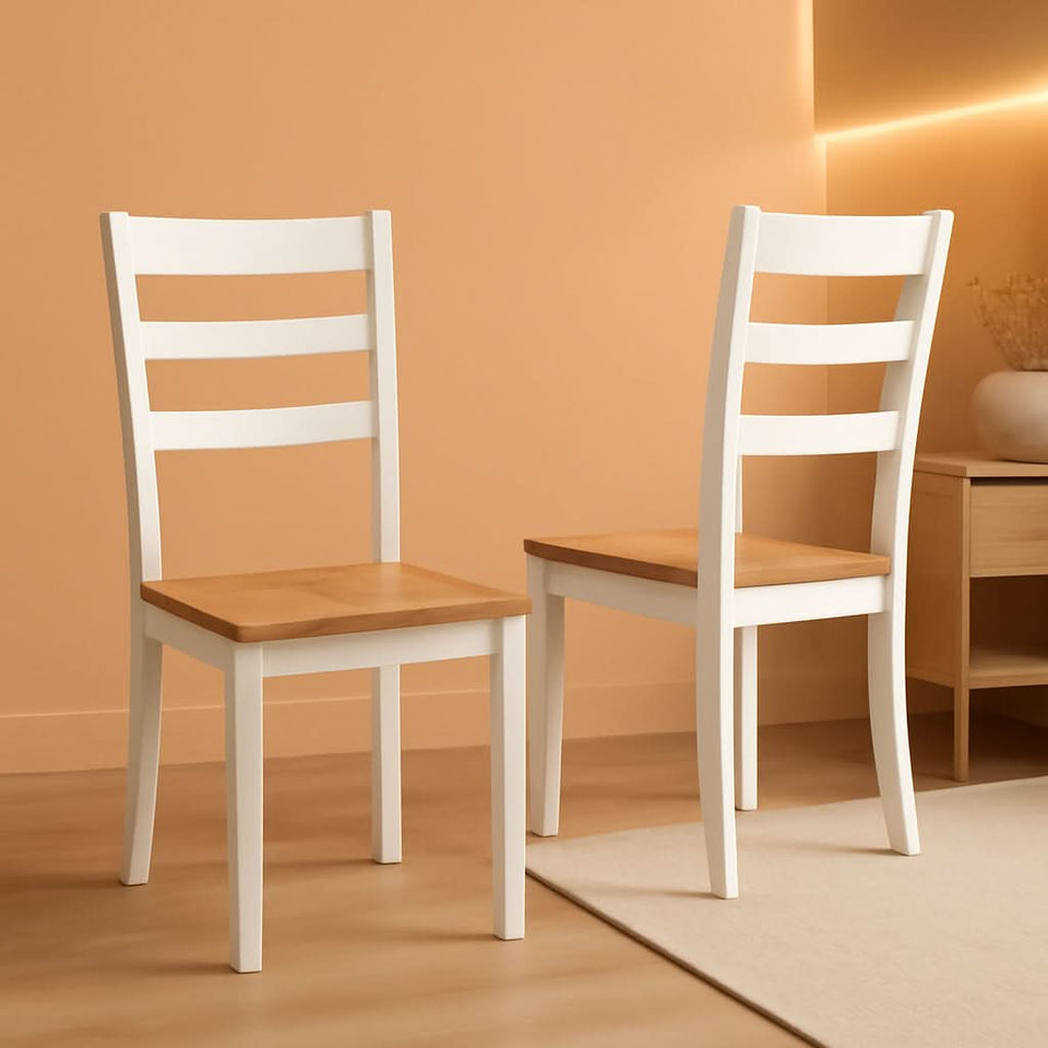Gesthaven Solid Wood Frame Dining Chair Set White Natural