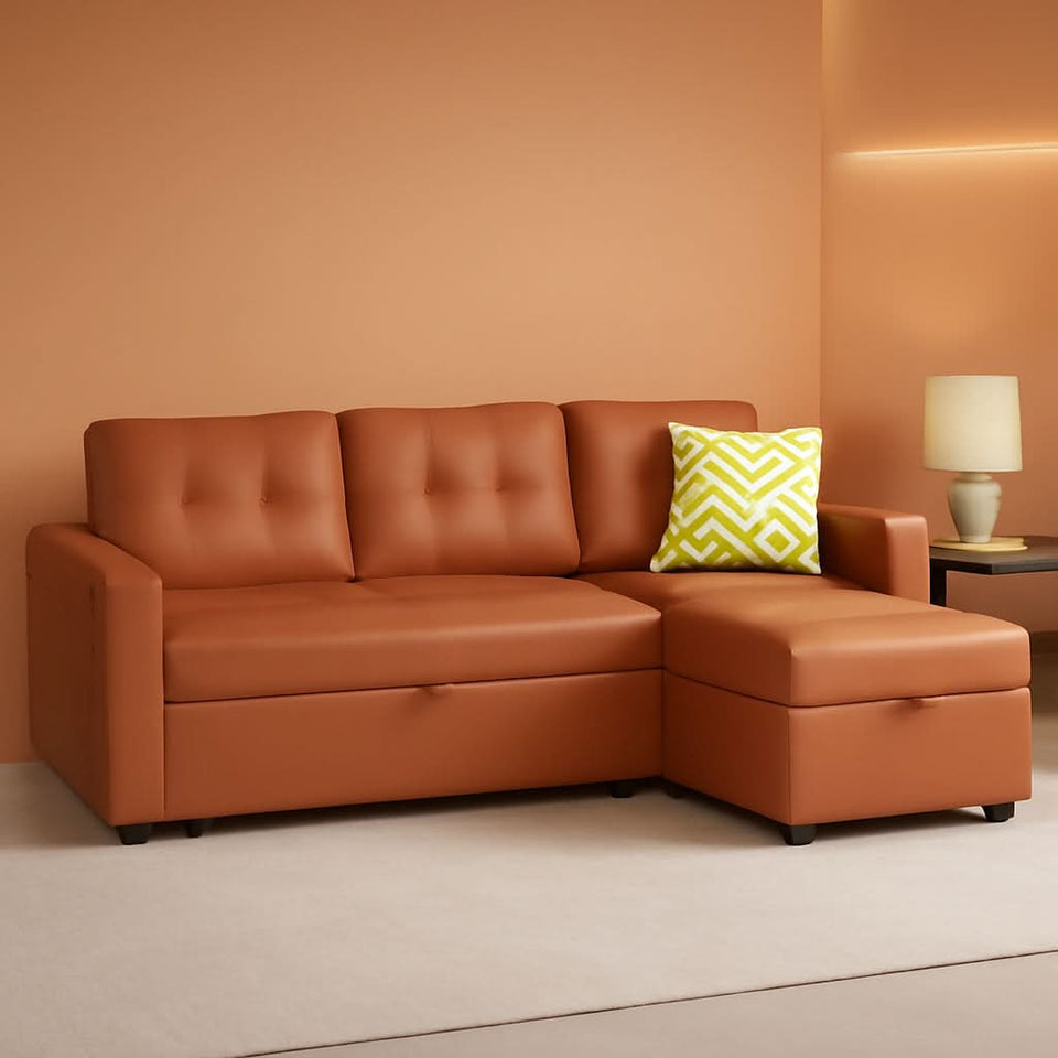 Reversible Sleeper Sectional Sofa With Chaise And Storage