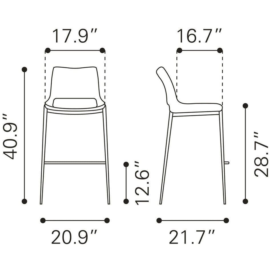 Ace Barstool (Set of 2) Light Pink & Silver