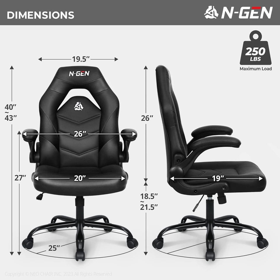 Ergonomic Gaming Chair Black With Premium Lumbar Support
