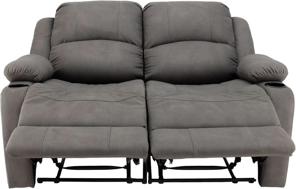 58 Inch Wall Hugger Double Recliner RV Theater Seats Slate