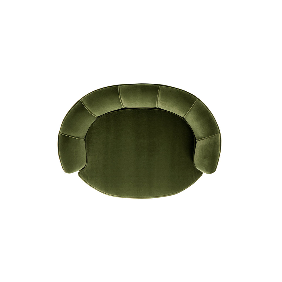 Clara 34.5" Scalloped Pet Sofa Bed with Velvet Upholstery - Olive