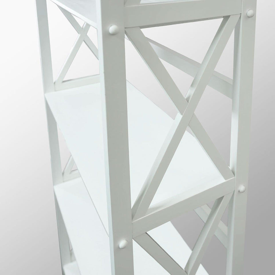 Montego 3 Shelf Bookcase White Modern X Design Storage