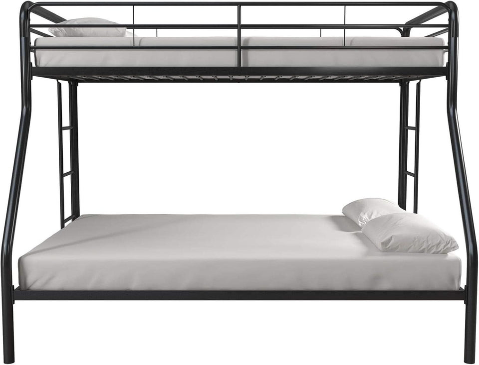 Dusty Metal Bunk Bed Frame Twin Over Full Black Finish