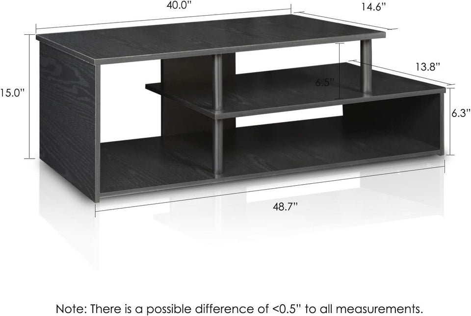 Econ Low Rise TV Stand Black For Small Spaces Living Room