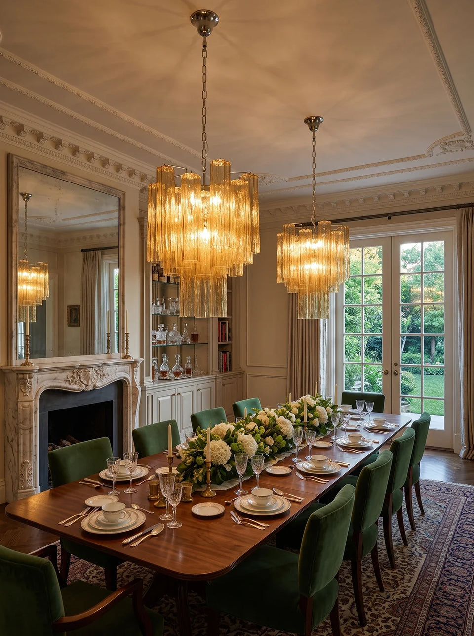 glass chandelier - lifestyle setting