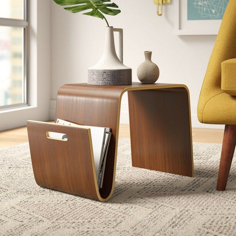 Brookside End Table in Black in Walnut