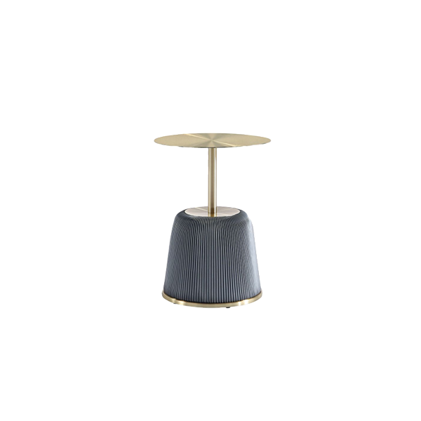 Anderson Metal Top Upholstered End Table in Weathered Grey