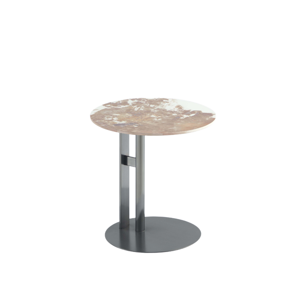 Alondra Sintered Stone Top End Table in Black