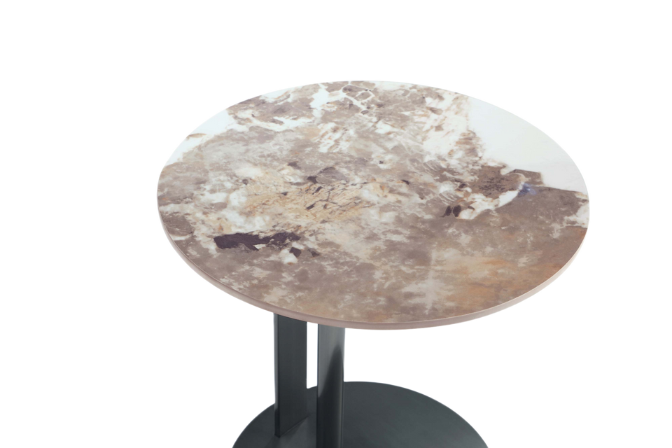Alondra Sintered Stone Top End Table in Black